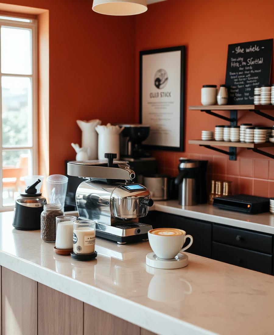 Independent coffee shop counter